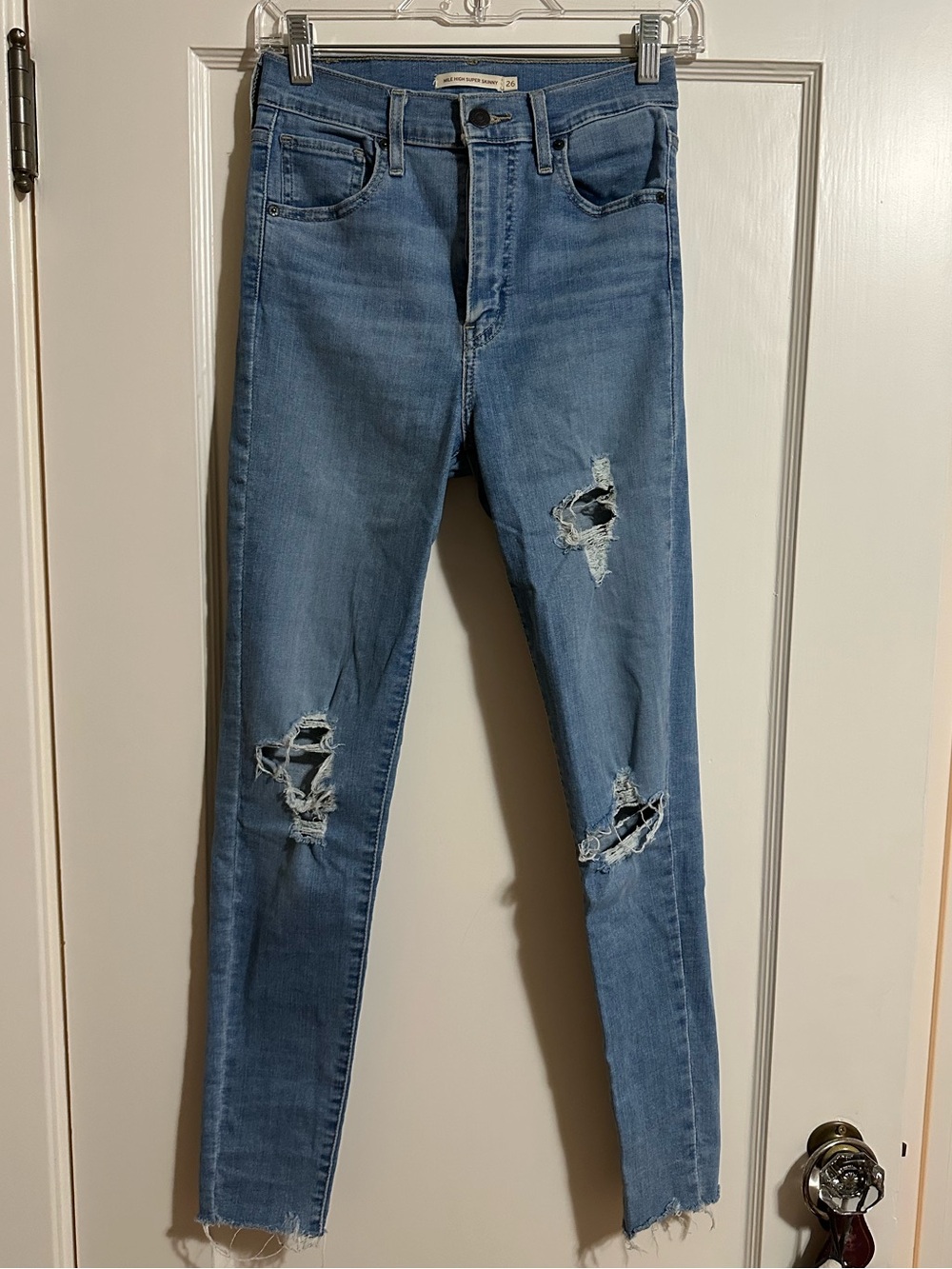 Levi's Light Blue Distressed Skinny Jeans